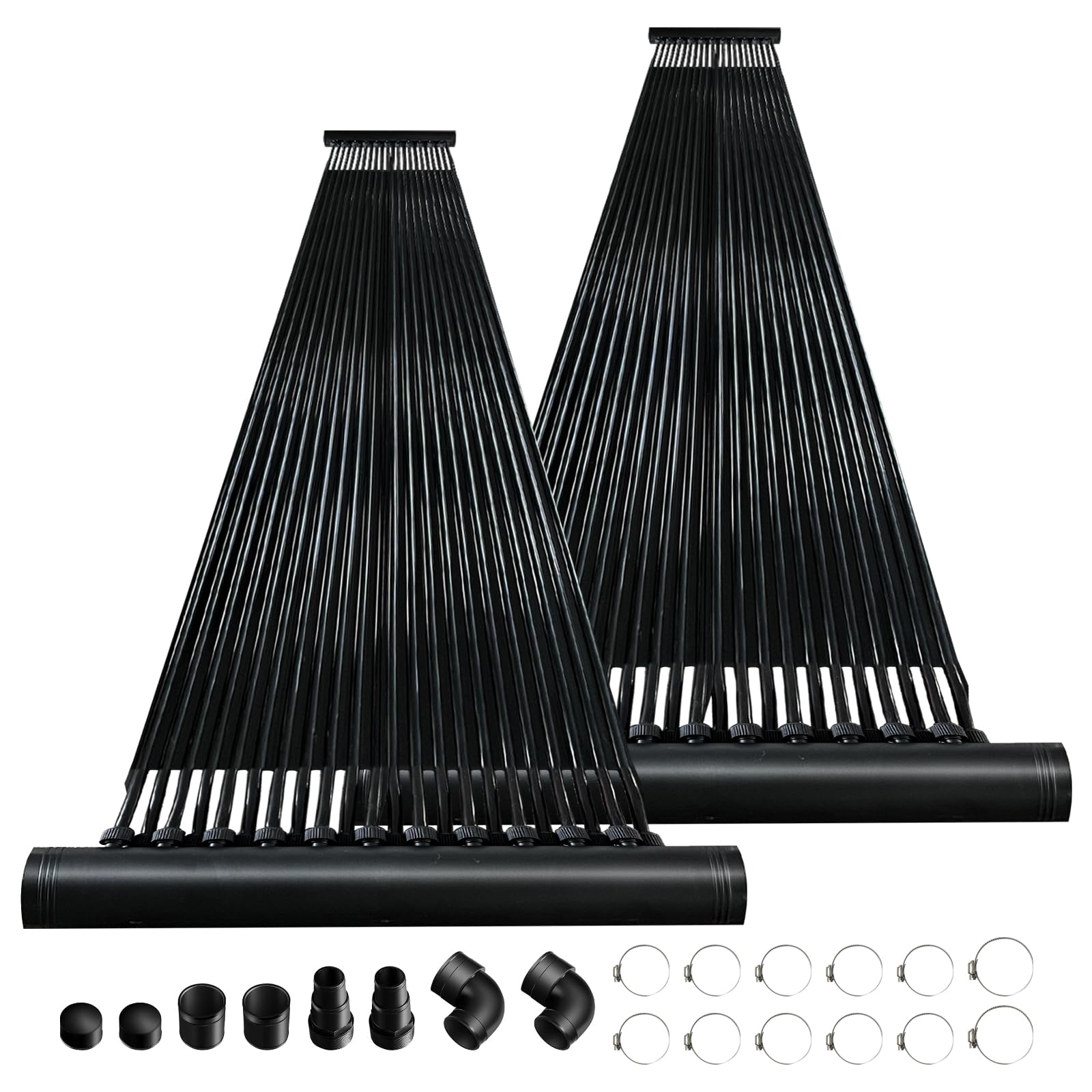 Eachbid 10FT x 2.5FT Solar Pool Heater for Above Ground & Inground Pools - Weatherproof Swimming Pool Heating Panel System - Black - Perfect for Extending Swimming Season & Maintaining Comfortable Water Temperature