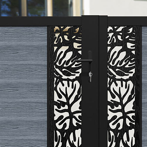 Classic Botanic Straight Top Driveway Gate - Anthracite Finish with Middle Screen | Elegant Driveway Entrance for Homes & Gardens