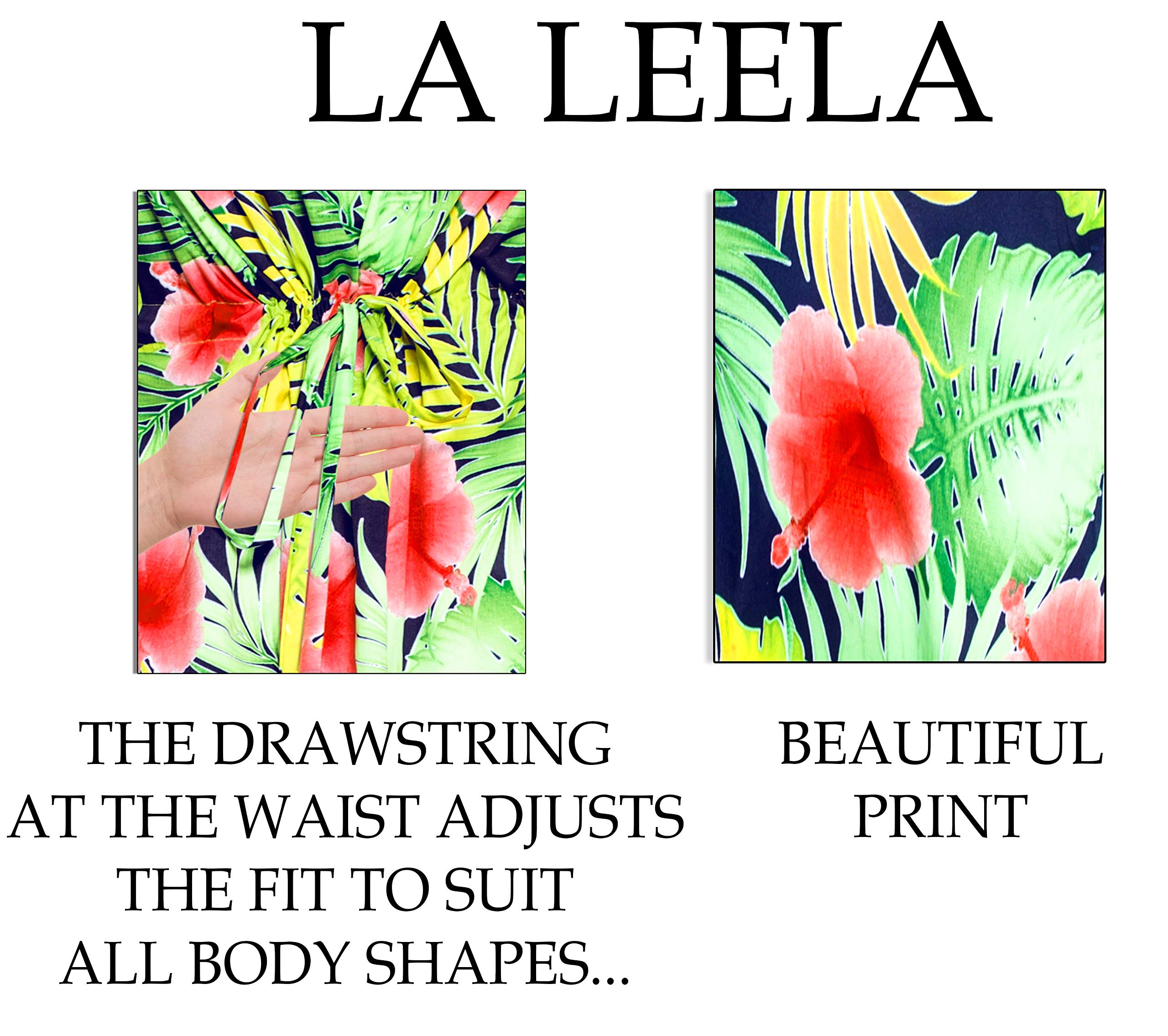 LA LEELA Women's Plus Size Swimsuit Cover Up Dress - Tropical Green Beachwear for Summer, Swimwear Coverups 3X-4X - Perfect for Pool Parties, Beach Vacations & Resort Wear