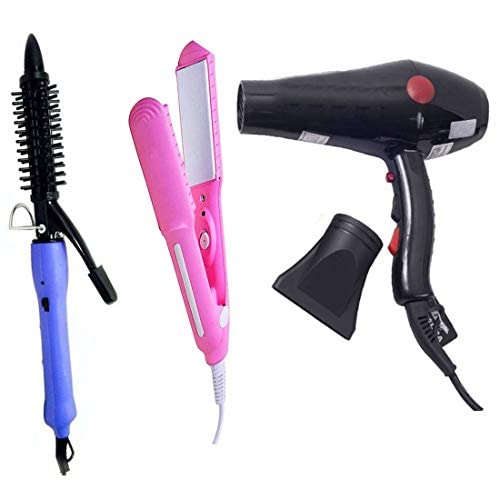 2 in 1 Hair Curler Brush & Straightener - Nirvani 16B Roller & 2800 Hair Dryer Styling Tool with Instant Heat (SX-8006) | Perfect for Home Use, Quick Styling & Salon-Like Results | Great for Daily Hair Care, Parties & Special Occasions