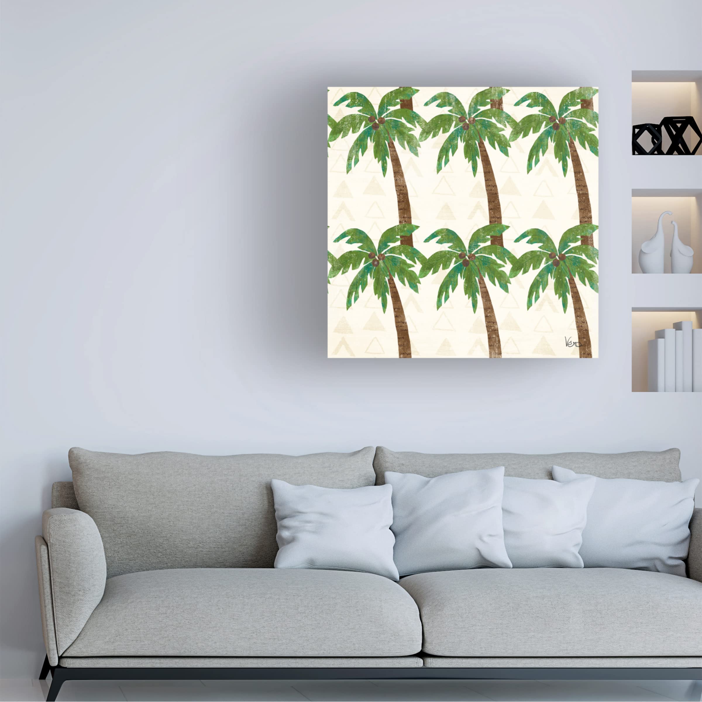 Trademark Fine Art 'Good Vibes Pattern VA' Canvas Wall Art by Veronique Charron - Modern Abstract Painting for Living Room, Bedroom & Office Decor