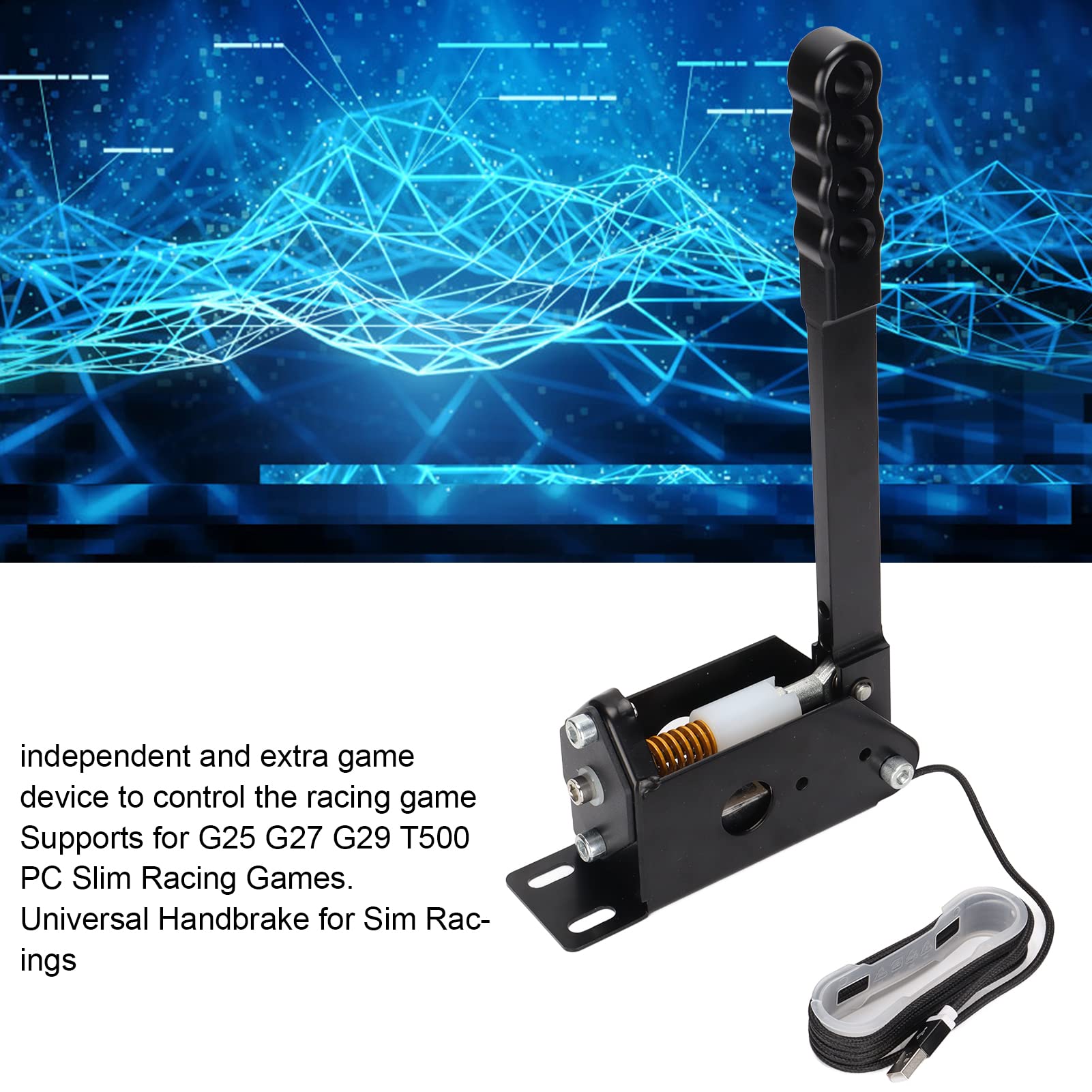 64-Bit USB Handbrake for PC - Universal Aluminum Racing Handbrake Compatible with G25 G27 G29 T500 for Sim Racing Games - Perfect for Drifting & Professional Simulation Performance