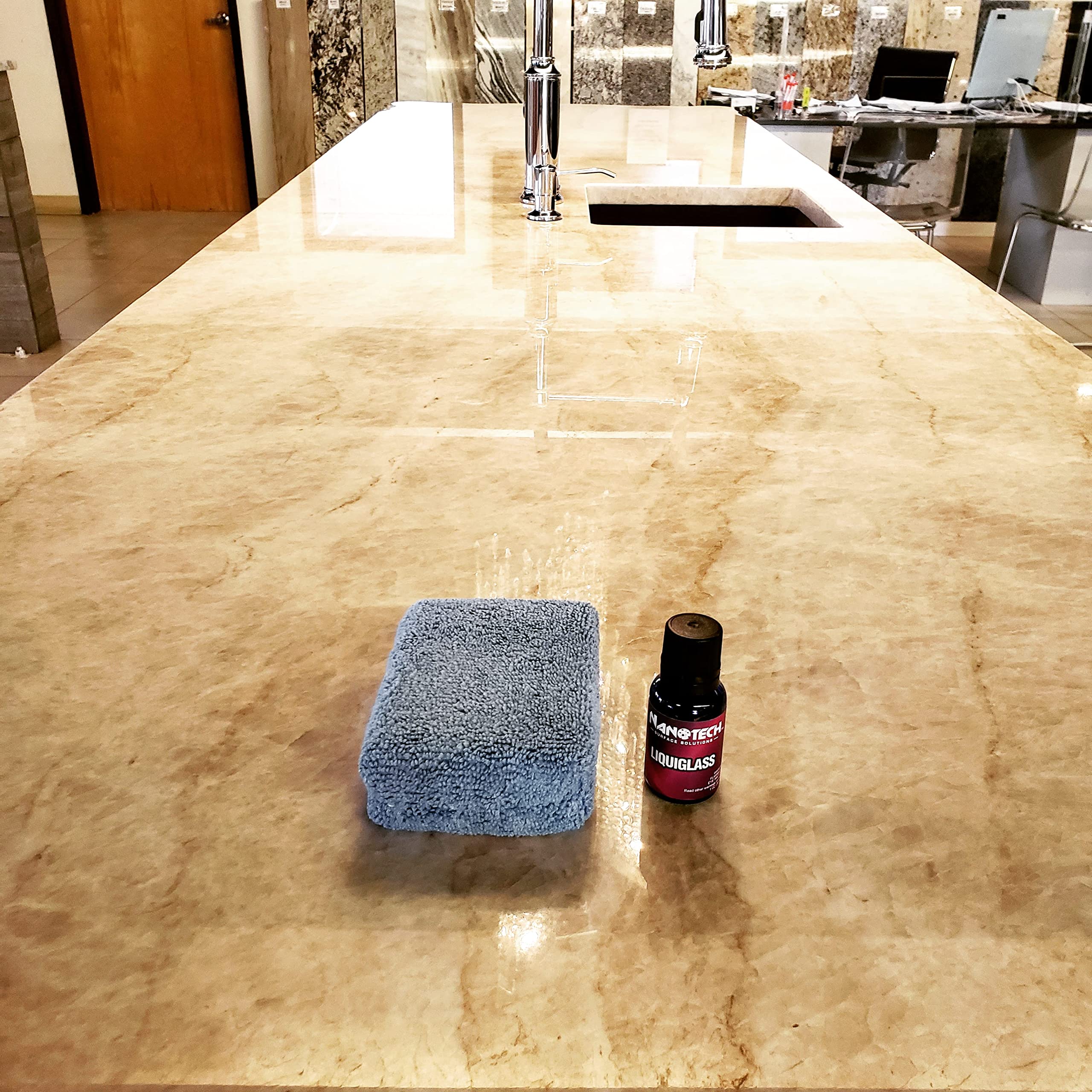 Nanotech SS Liquiglass Ceramic Coating - Advanced Stainproof Sealer for Polished, Honed & Leathered Natural Stone, Porcelain Countertops & Backsplashes - 1 Oz - Perfect for Kitchen, Bathroom & Outdoor Stone Surfaces Protection