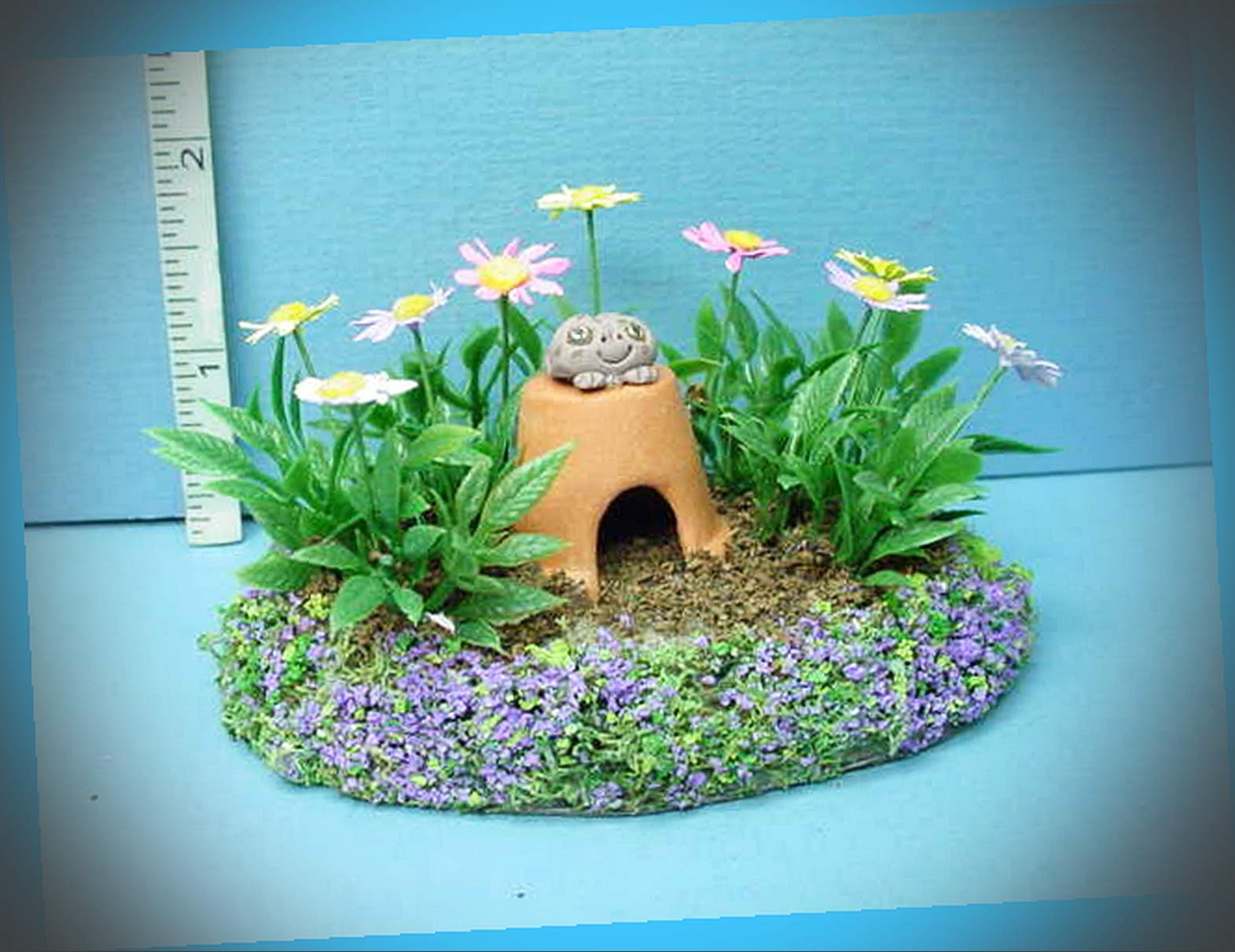 Handcrafted Miniature Fairy Garden Oval Toad Statue #CBR434 - Dollhouse Magic Scene Accessories for DIY Fairy Gardens & Terrarium Decor