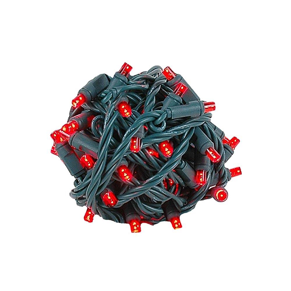 LED Christmas Lights Set - 50 Mini Twinkle Lights, 25ft Red & Green Wire for Holiday Decor