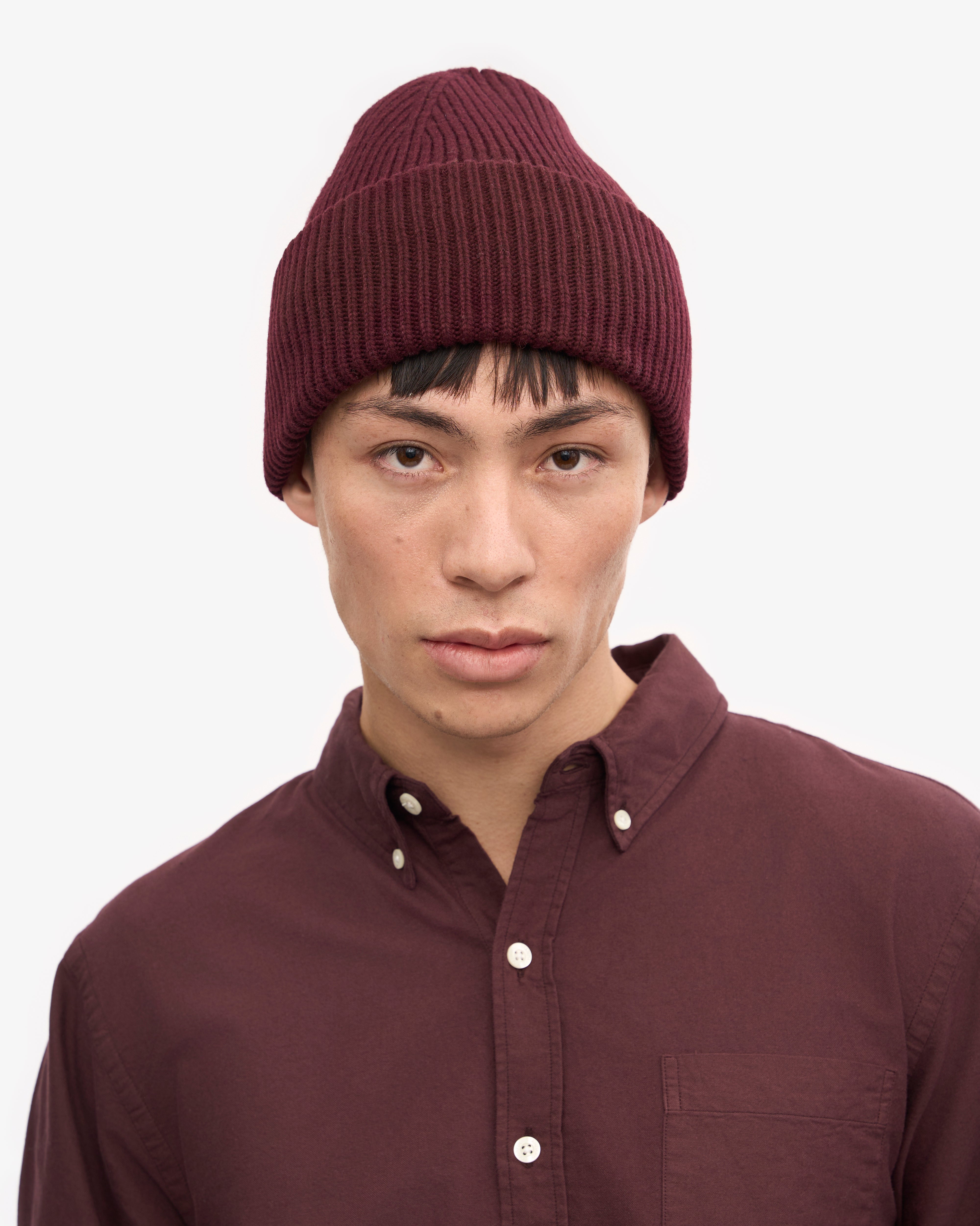 Premium Merino Wool Beanie Hat for Men & Women - Soft & Warm Winter Hat in Oxblood Red - Perfect for Skiing, Hiking & Outdoor Activities