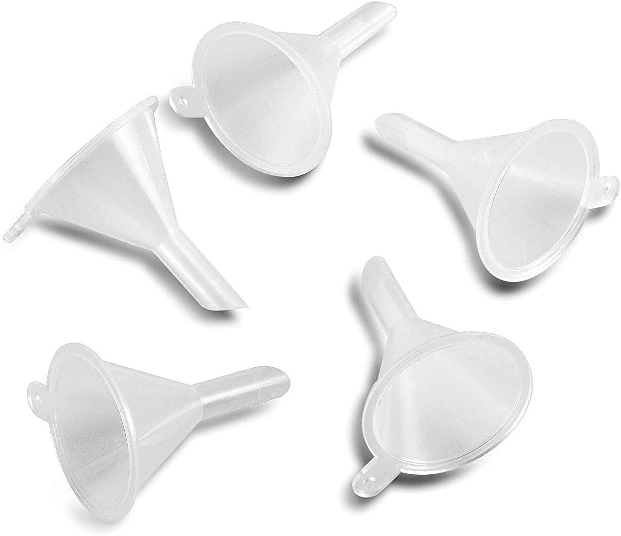 Sileni 10-Pack Clear Plastic Small Funnel - Essential for Bottle Filling, Oil Transfer, Sand Pouring & Cosmetic Products - Foldable Design, Easy to Clean - Perfect for Lotion, Cream, Powder & Perfume Transfer - Ideal for Kitchen, DIY Projects & Beauty Routine