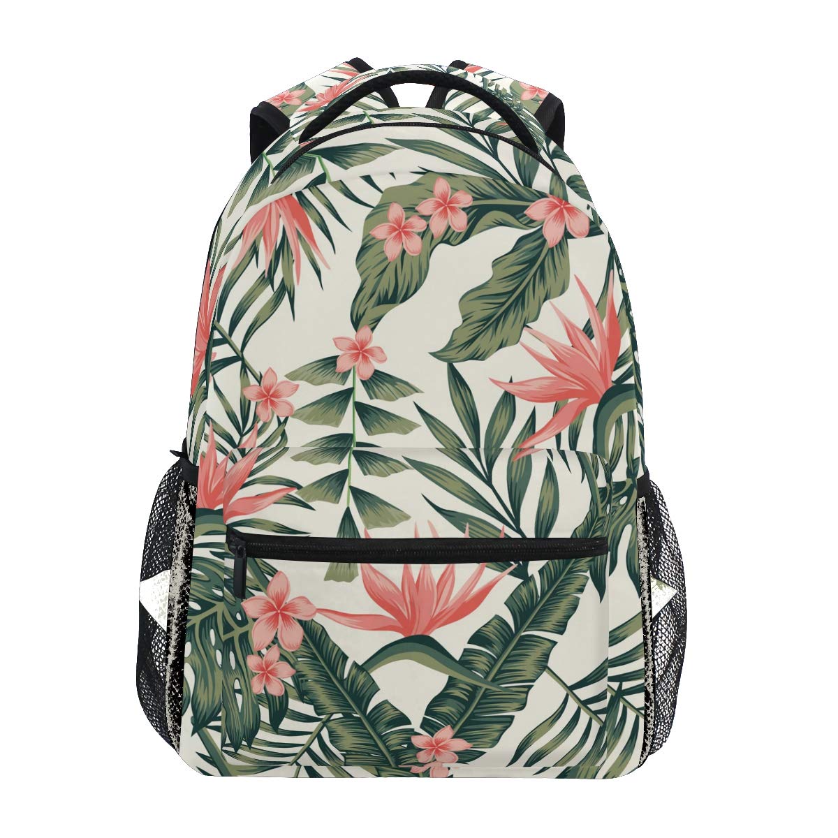 Stylish Floral Print Backpack for Women & Girls - Lightweight Laptop Backpack for School, Travel, Work & Outdoor Activities | Trendy Palm Leaf Design Daypack for College, Camping & Sports