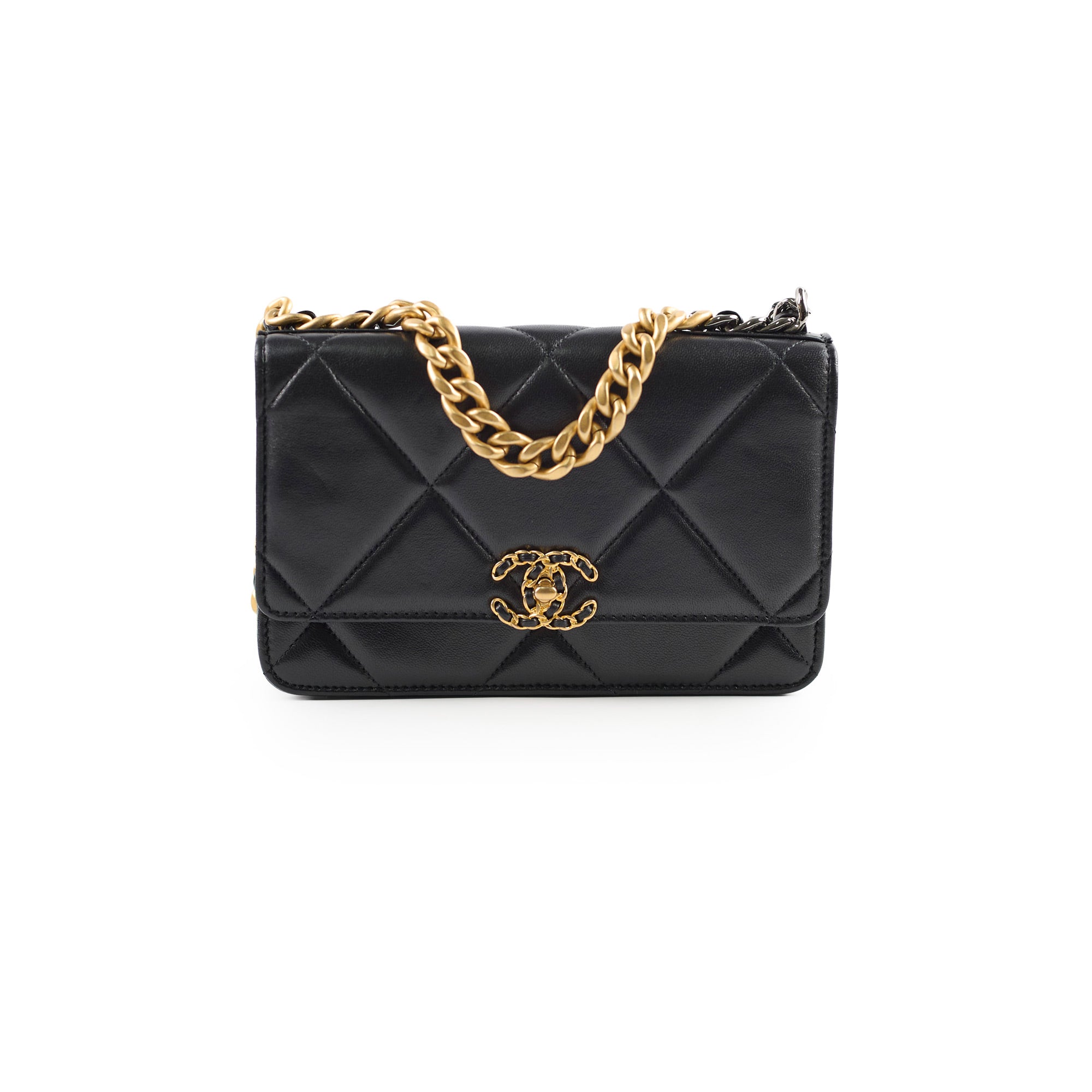 Chanel 19 Wallet On Chain WOC Lambskin Leather Black Crossbody Bag - Luxury Designer Handbag for Women, Perfect for Evening Events & Daily Use