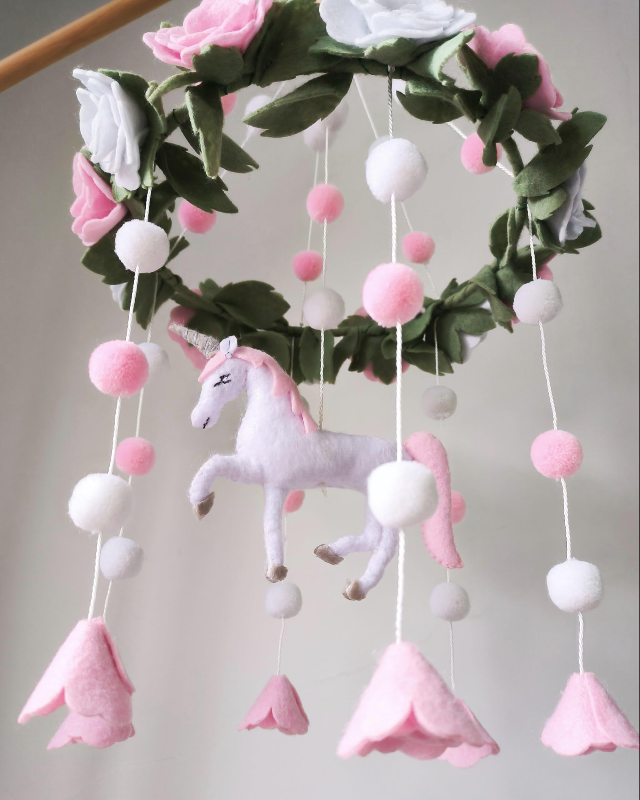 Unicorn Baby Crib Mobile - Handmade Floral Nursery Decor for Girls | Perfect Baby Shower Gift & Nursery Decoration