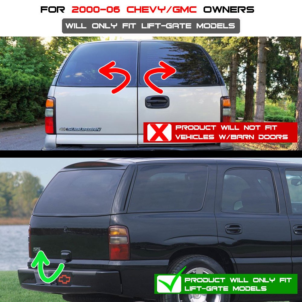 ACANII LED C-Shape Tail Lights for 2000-2006 Chevy Suburban Tahoe & GMC Yukon XL - Black Smoke Lens - Easy Installation - Upgrade Your Vehicle's Style & Visibility for Night Driving & Off-Road Adventures