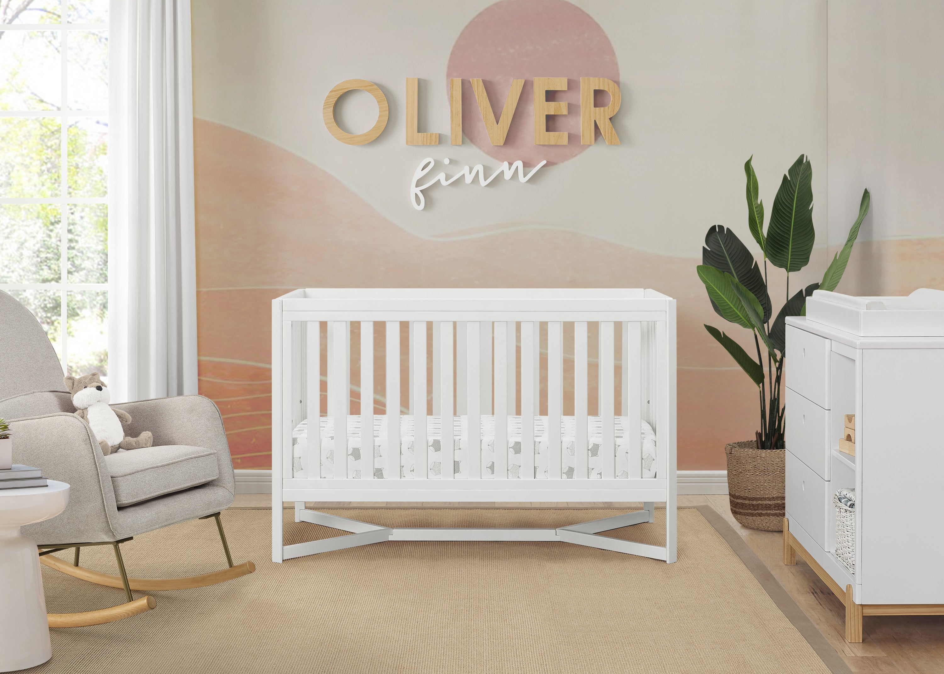 Tribeca 4-in-1 Convertible Baby Crib - White Nursery Furniture for Newborn to Toddler Bed - Perfect for Modern Nursery Rooms & Daycare Centers