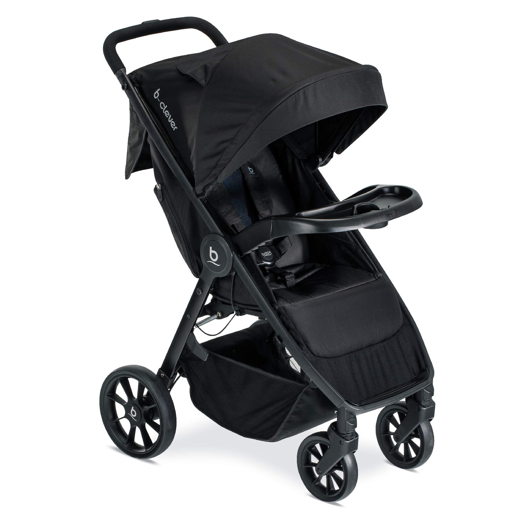 Britax B-Clever Baby Stroller Tray - Universal Snack & Toy Holder for Strollers & High Chairs - Perfect for Feeding, Playtime & Travel Accessories (Black)