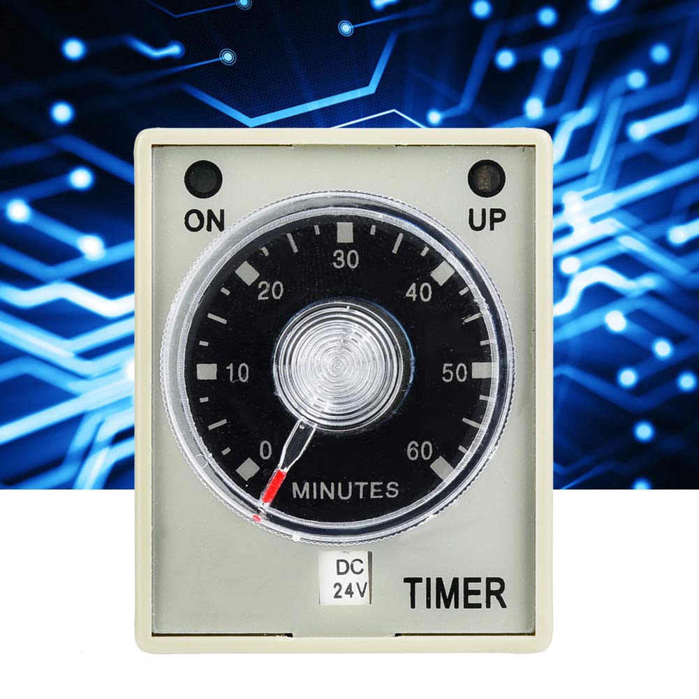 24V AC/DC Universal AH3-3 Timer Relay with Adjustable Time Range 0.1S-60M Off Delay - Perfect for Industrial Automation, HVAC Systems & Electrical Control Panels
