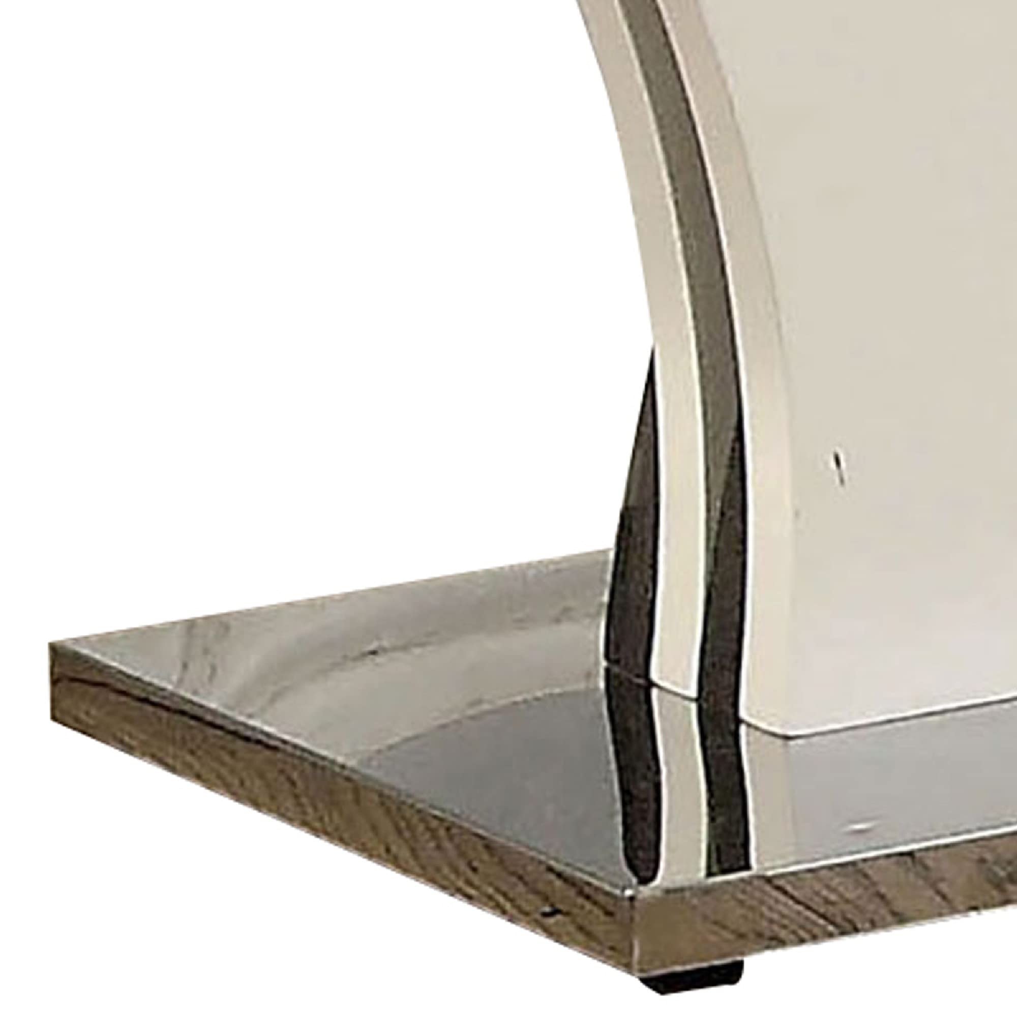 Benjara Modern Two-Tone Flared Base End Table with Tempered Glass Top - White and Gray - Perfect for Living Room, Bedroom, or Office Decor