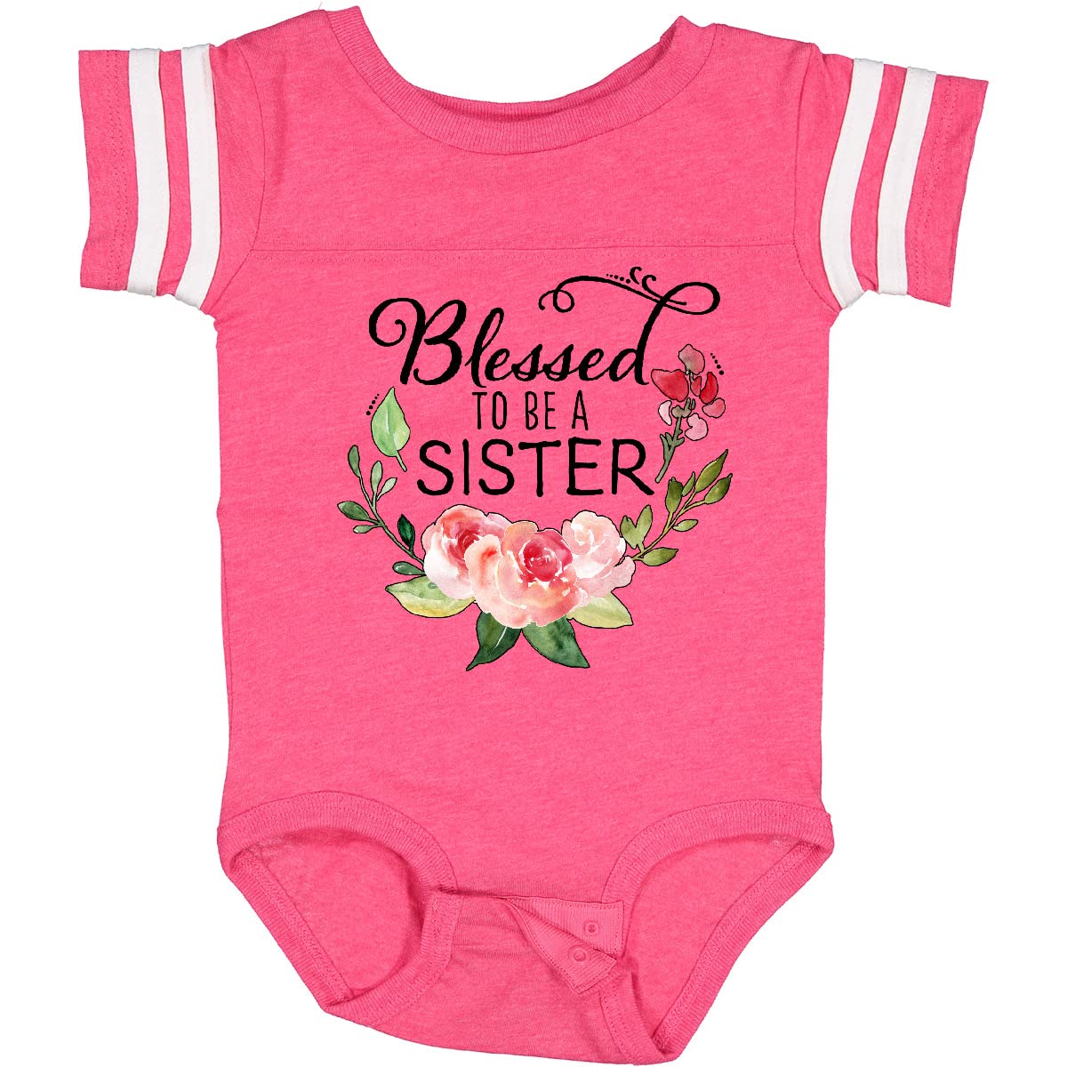 Blessed to Be a Sister Baby Bodysuit - Pink Floral Design Cute Outfit for Newborn Girls | Perfect for Sibling Photos, Baby Showers & Family Gifts