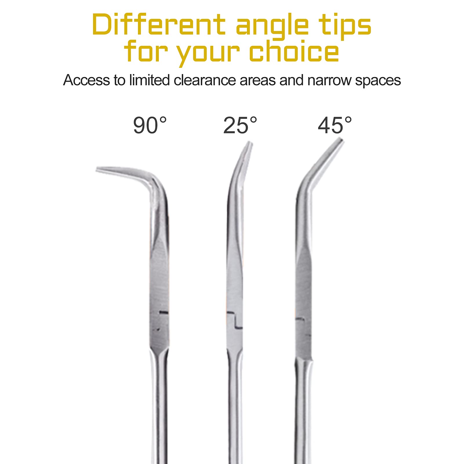 45 Degree Angle Long Reach Bent Nose Pliers with Serrated Jaws - 11 Inch Needle Nose Pliers for Hard to Reach Narrow Spaces & Tight Clearance Areas - Perfect for Electronics Repair, Jewelry Making, and DIY Crafts