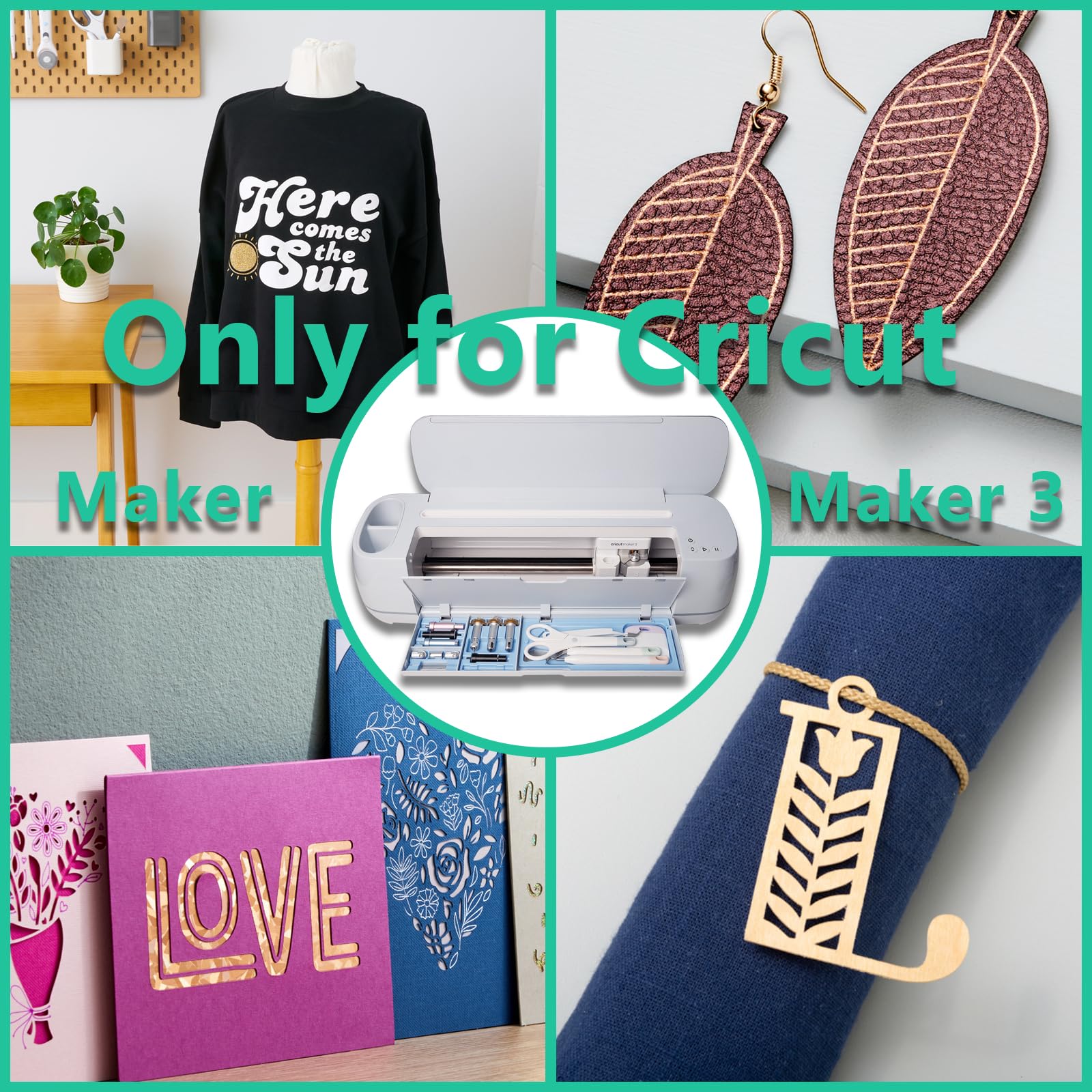 TVIOX Tool Storage Insert Organizer for Cricut Maker 3 & Maker - Drawer Weeding Tools Kit Tray with Quick-Swap Blade Holder - Perfect for Crafting, Scrapbooking & DIY Projects (Blue, Blades & Tools Not Included)