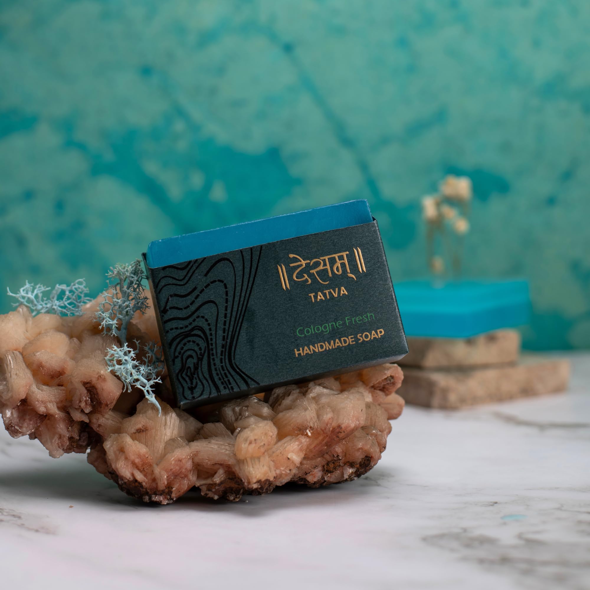 Desam Organics Cologne Fresh Organic Soap Bar - 100g Natural Handmade Soap for Men & Women - Refreshing Scent for Daily Shower & Bath - Perfect Gift Set for Spa & Self Care