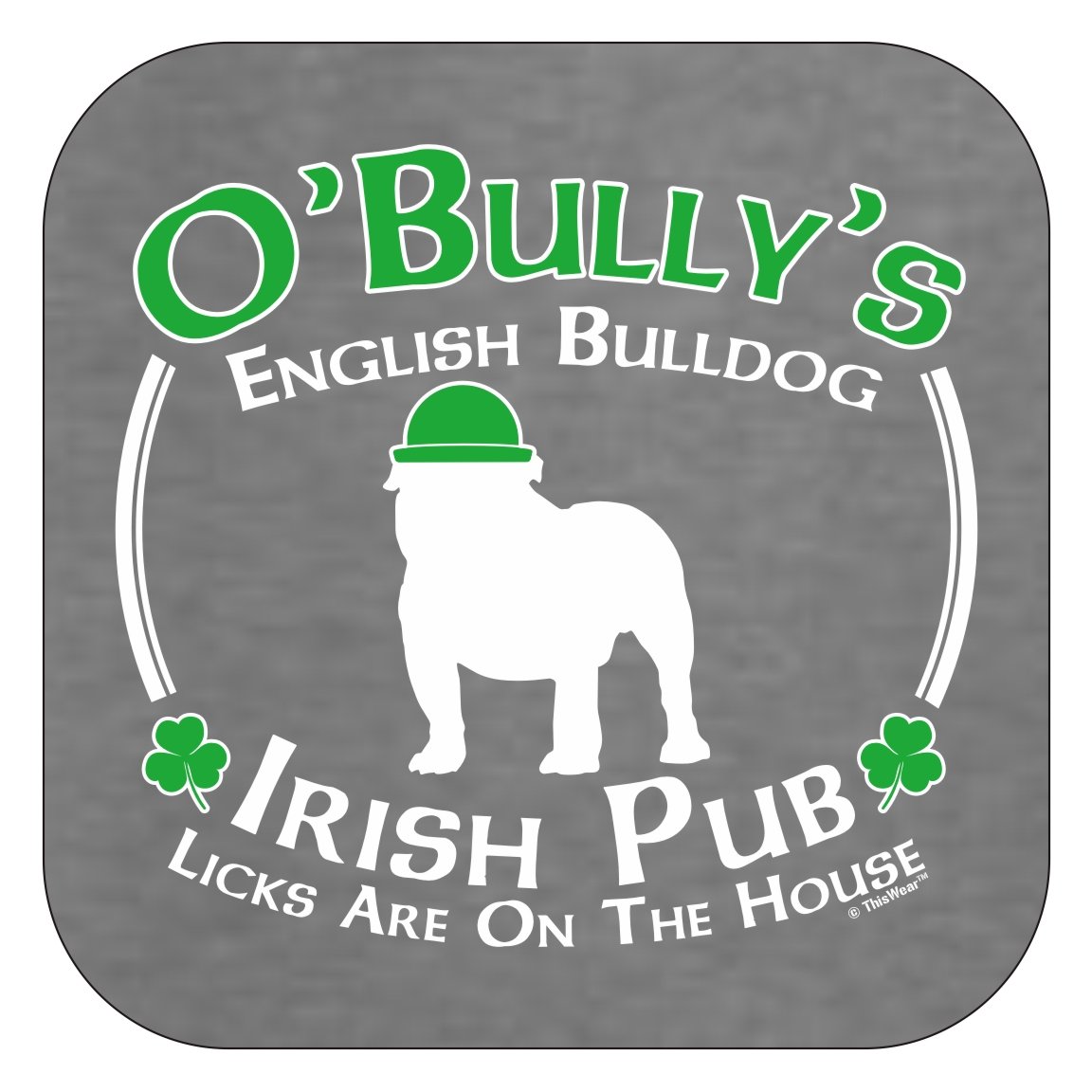 ThisWear St. Patrick's Day English Bulldog Irish Pub Sign T-Shirt for Dogs | Funny Pet Costume for St. Paddy's Day Parties & Festivals