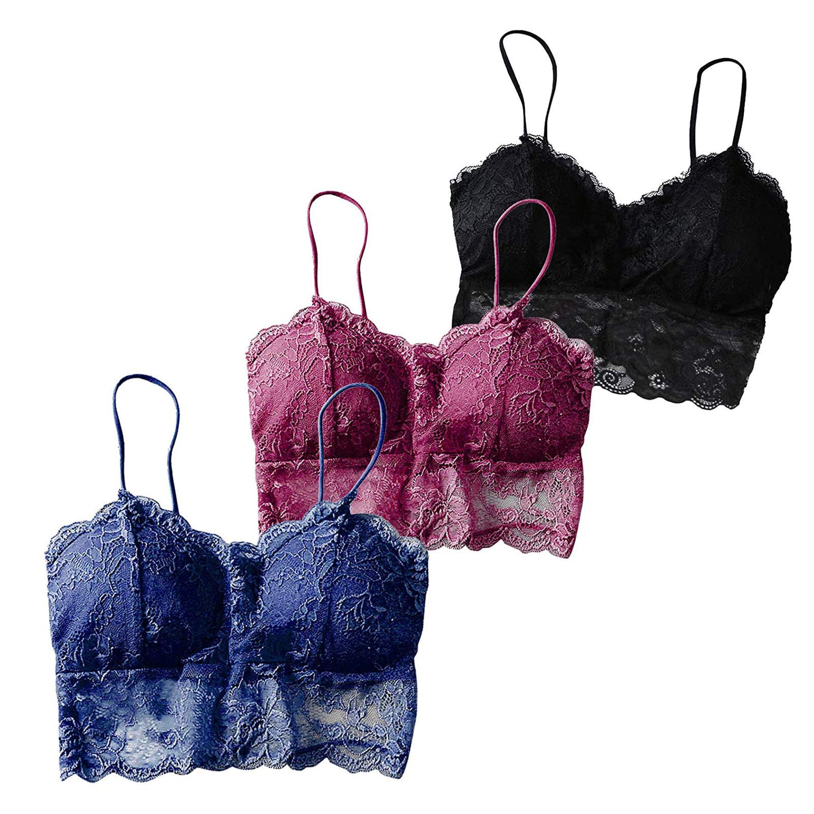 3-Piece Women's Sexy Lace Criss Cross Bandeau Vest with Chest Pad - Sports Underwear & Flannel Nightgown Set for Sleepwear, Lounge & Intimate Moments