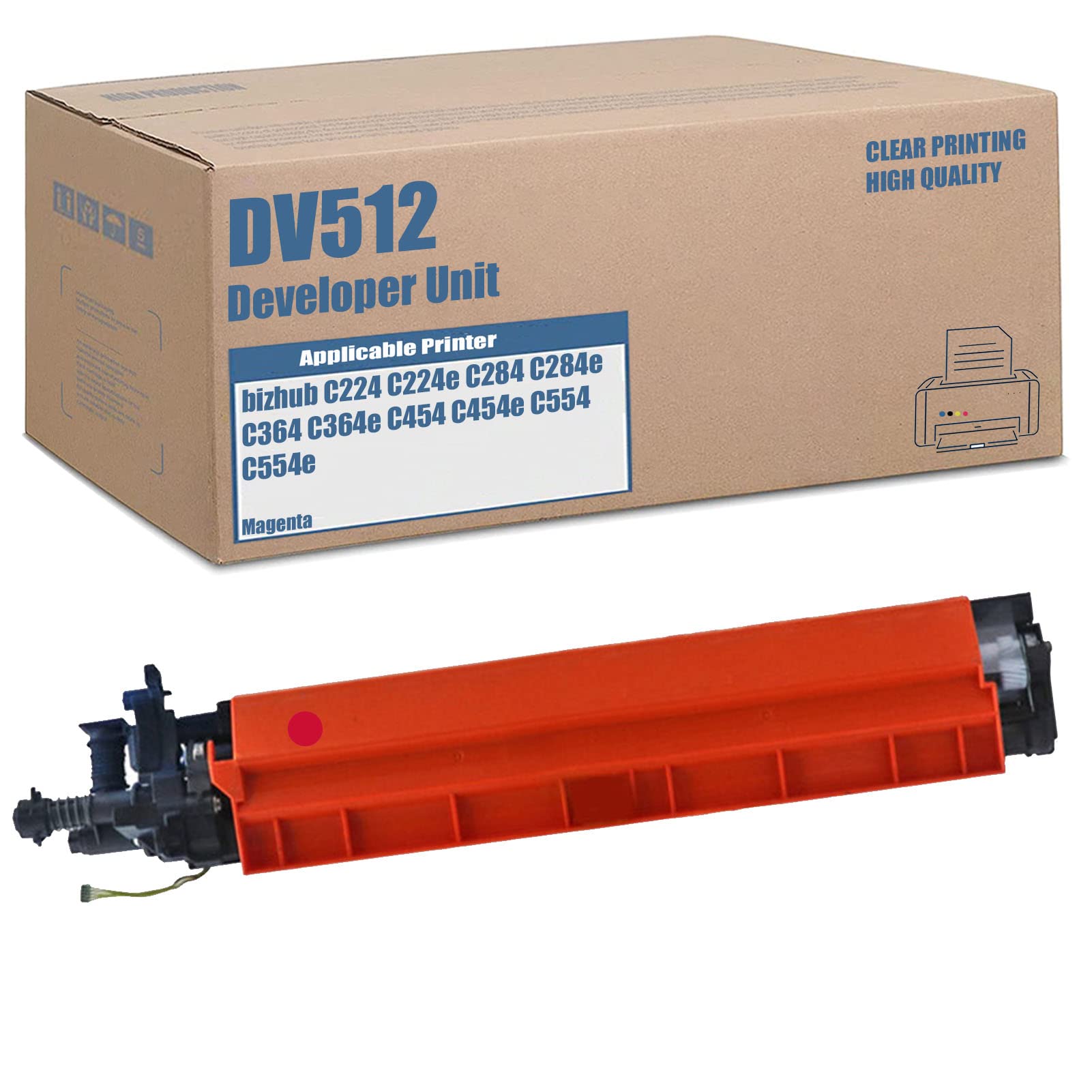 High Yield Magenta Developer Unit Replacement for Konica Minolta DV512 - Compatible with Bizhub C224/C224e/C284/C284e/C364/C364e/C454/C454e/C554/C554e Printers - Perfect for Office Printing & High Volume Copying