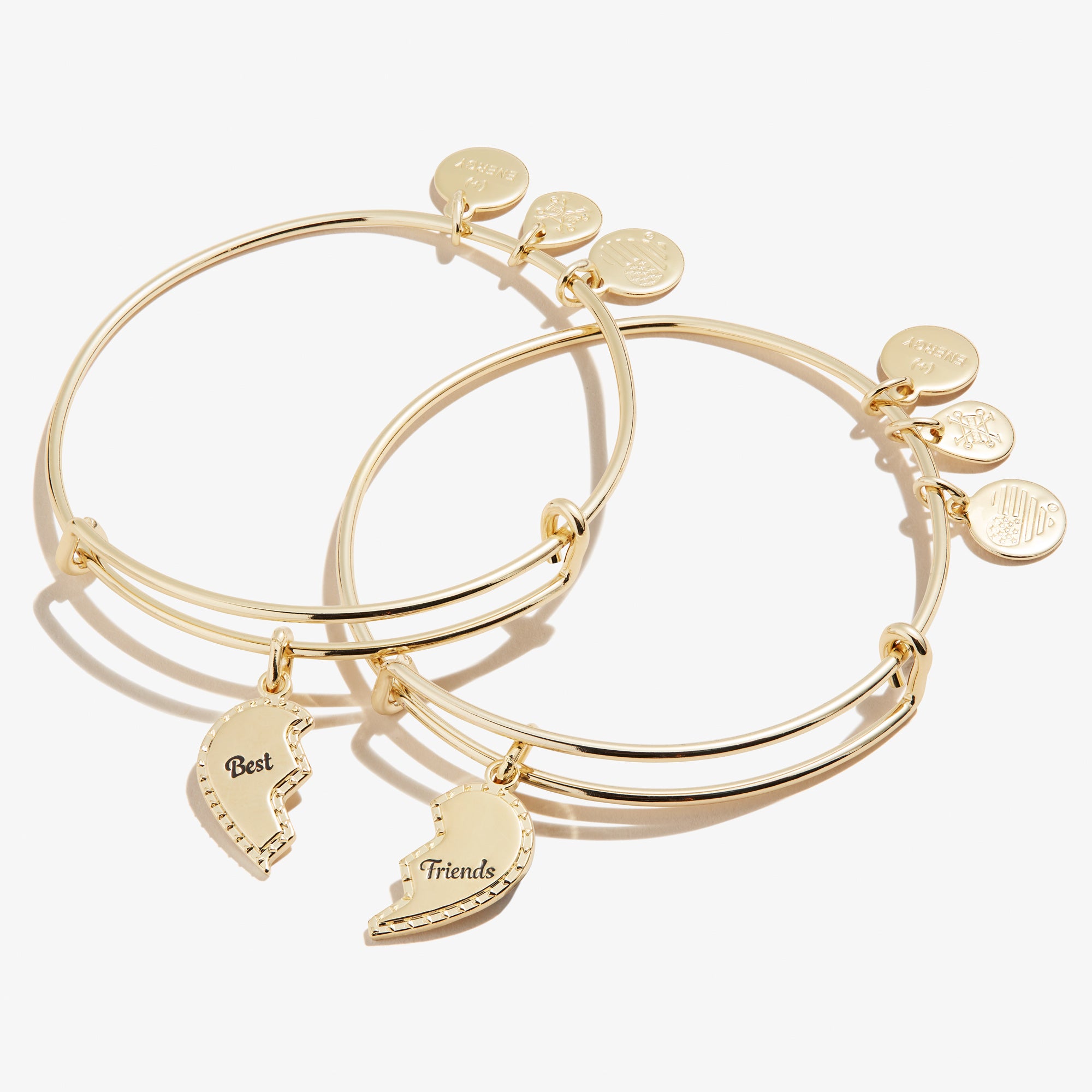 Best Friends Charm Bangle Bracelet Set of 2 - Matching Friendship Jewelry for Women & Girls - Perfect for Gifts, Anniversaries, and Everyday Wear