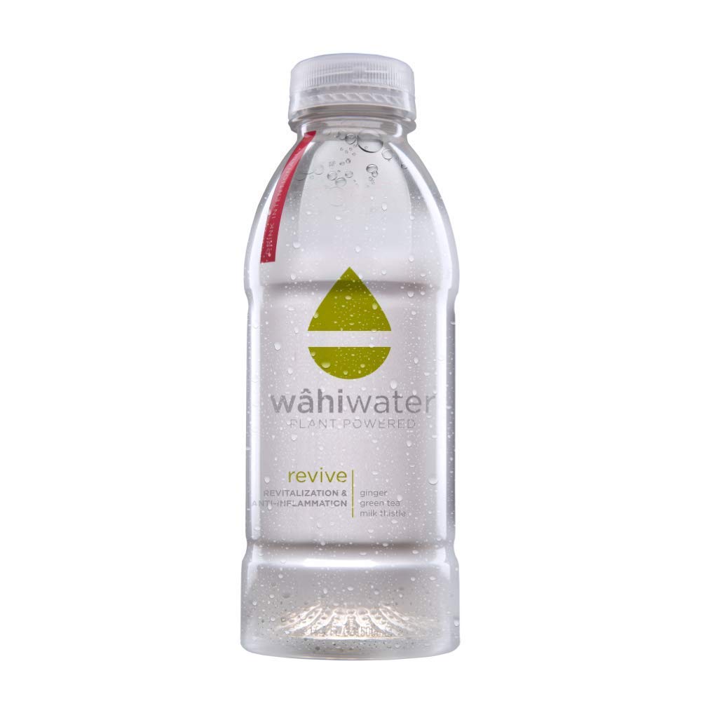 WAHIWATER Revive Plant-Powered Functional Water with Natural Essence - Ginger, Green Tea, Milk Thistle & Electrolytes for Hydration, Anti-Inflammation & Liver Support (24-Pack) | Perfect for Post-Workout Recovery, Daily Wellness & Healthy Lifestyle