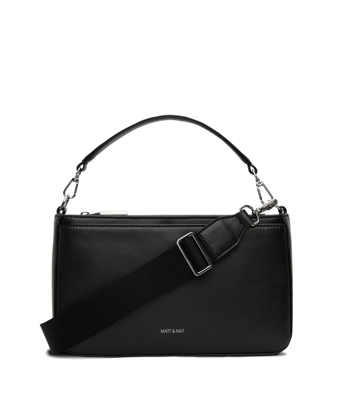Matt & Nat Fenne Convertible Black Vegan Leather Crossbody Bag - Stylish & Functional for Work, Travel & Everyday Use