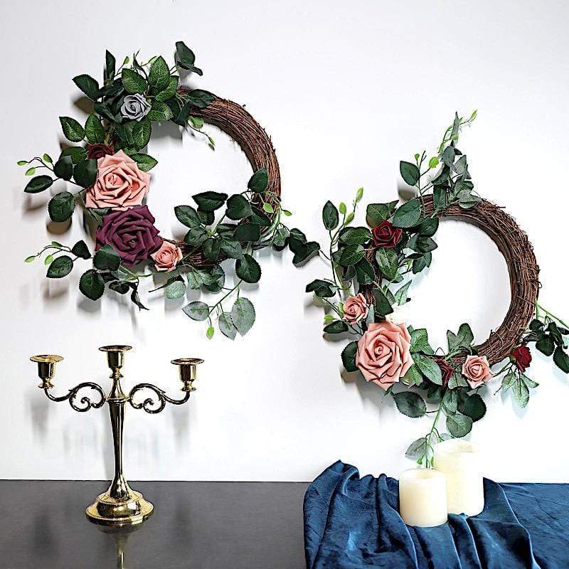 12 Pack Natural Grapevine Twig Wreaths for DIY Wedding Decorations - Rustic Brown Vine Wreaths for Home, Door, Table Centerpiece and Seasonal Decor
