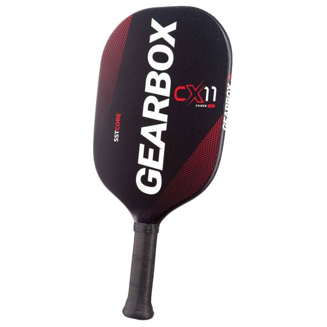Gearbox CX11Q Quad Power Pickleball Paddle - Lightweight 7.8 oz Carbon Fiber Racket for Advanced Players (Red) - Perfect for Competitive Tournaments & Recreational Play