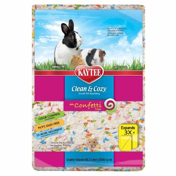 Kaytee Clean & Cozy Confetti Small Animal Bedding - Soft, Absorbent & Odor Control for Hamsters, Guinea Pigs & Rabbits | Perfect for Cages & Nesting Areas