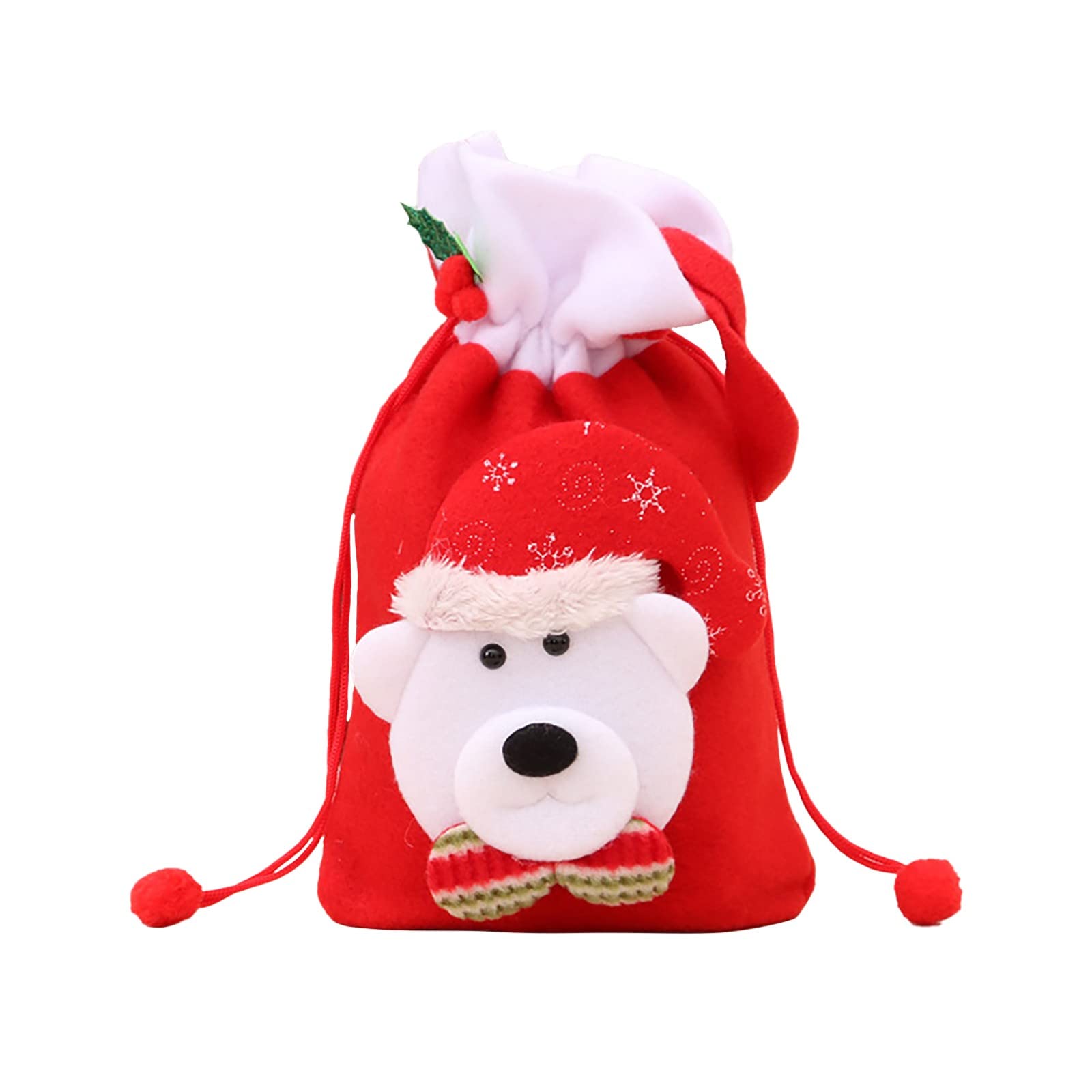 Christmas Party Favor Bags - Santa Drawstring Candy Bags for Kids, Bulk Holiday Gift Bags, Festive Doll Containers (Set of 50) | Perfect for Christmas Celebrations, School Parties & Stocking Stuffers