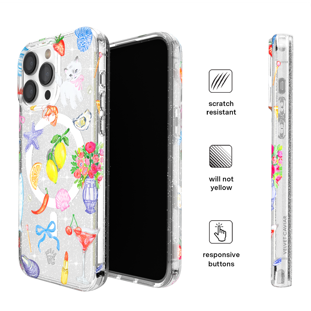 Dolce Vita Glitter iPhone Case - Sparkly Protective Phone Cover for iPhone 14/13/12/11 Pro Max - Fashion Accessory for Women & Girls - Perfect for Parties, Gifts & Everyday Use