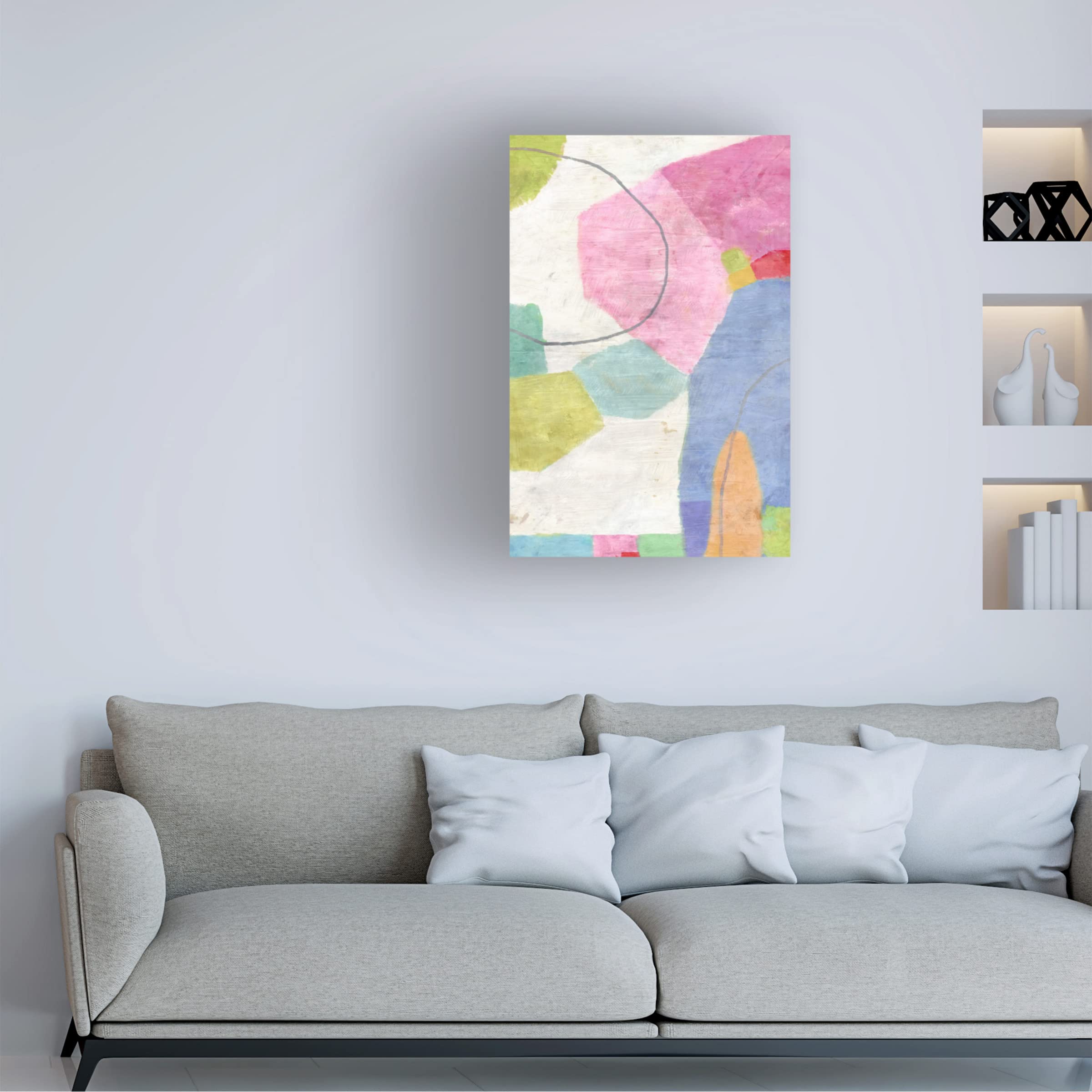 Trademark Fine Art 'Cotton Candy 2' Canvas Wall Art by Suzanne Nicoll - 30x47 Inches, Modern Abstract Painting for Living Room, Bedroom & Office Decor