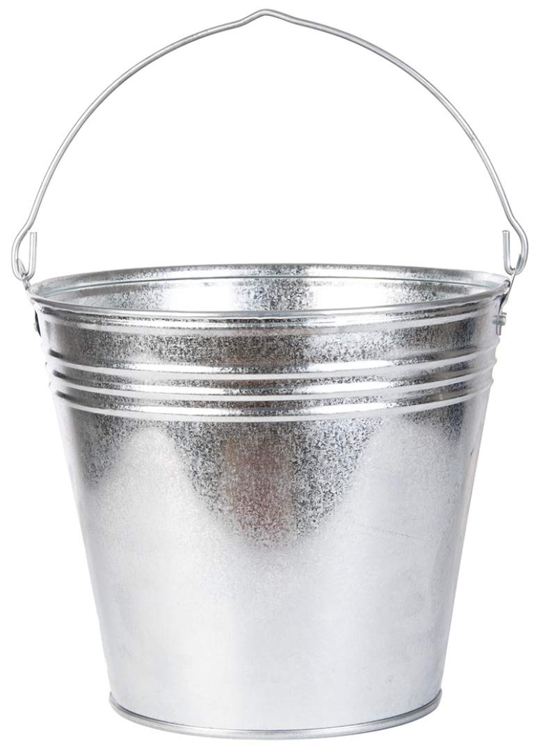 Esschert Design Vintage Zinc Bucket - Extra Large Rustic Metal Pail for Farmhouse Decor, Garden Storage & Outdoor Planters
