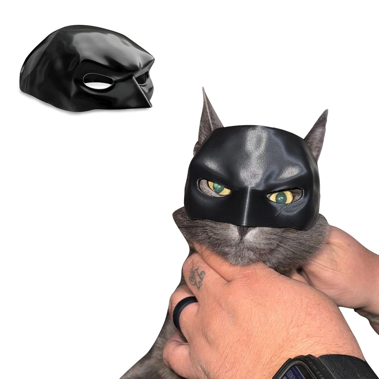 Custom Cat Bat Cosplay Hat - Personalized Halloween Pet Costume Mask for Cats (Large Size) - Perfect for Halloween Parties & Pet Dress-Up Fun