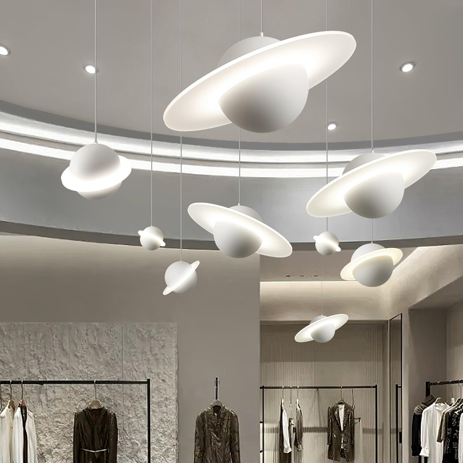Jupiter Ring Pendant Light - Modern LED Ceiling Fixture for Kitchen Island, Dining Room & Bedroom Lighting | Dimmable Hanging Chandelier with Adjustable Height