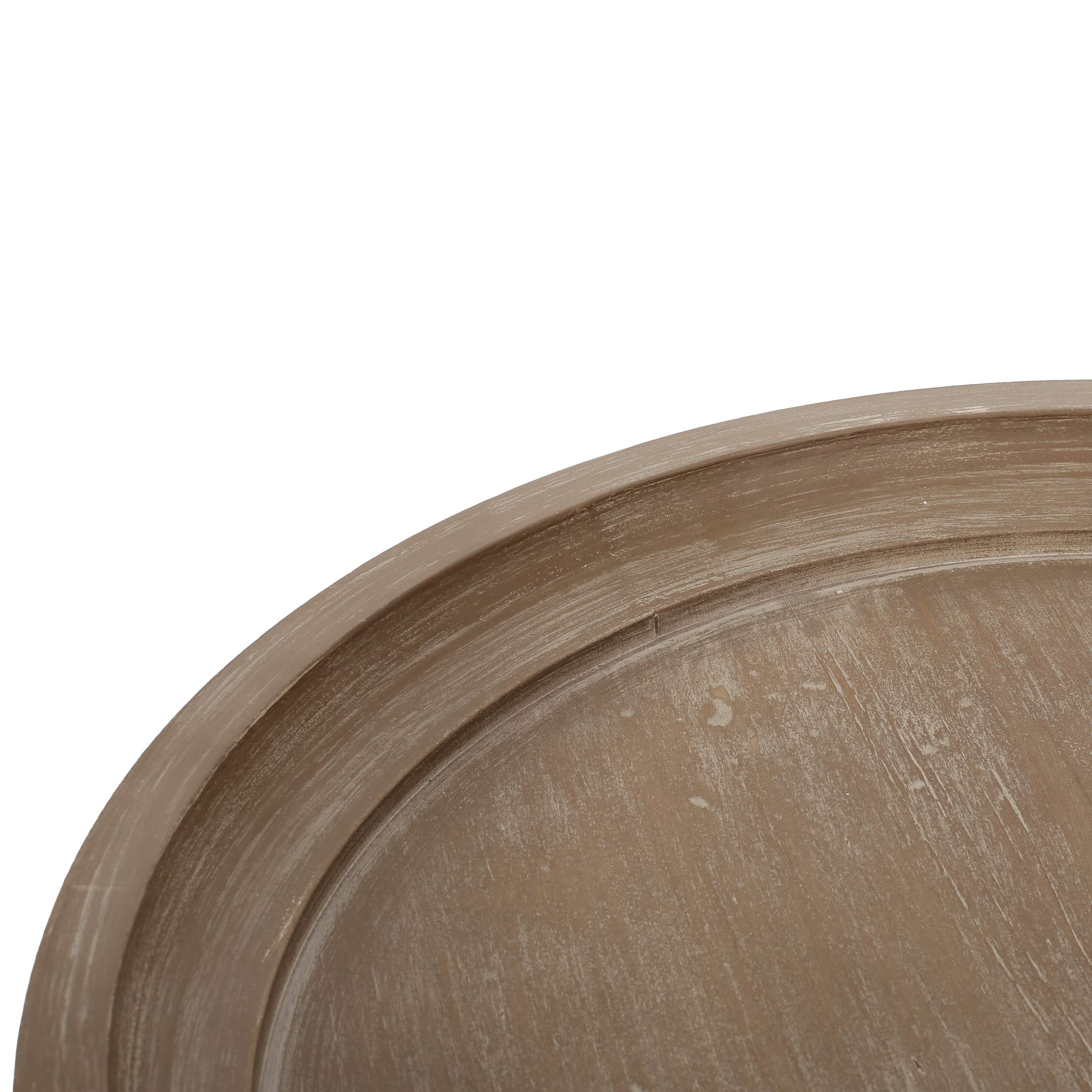 Christopher Knight Home Estelle French Country Round Top Accent Table - Natural Wood Finish for Living Room, Bedroom, or Entryway Decor