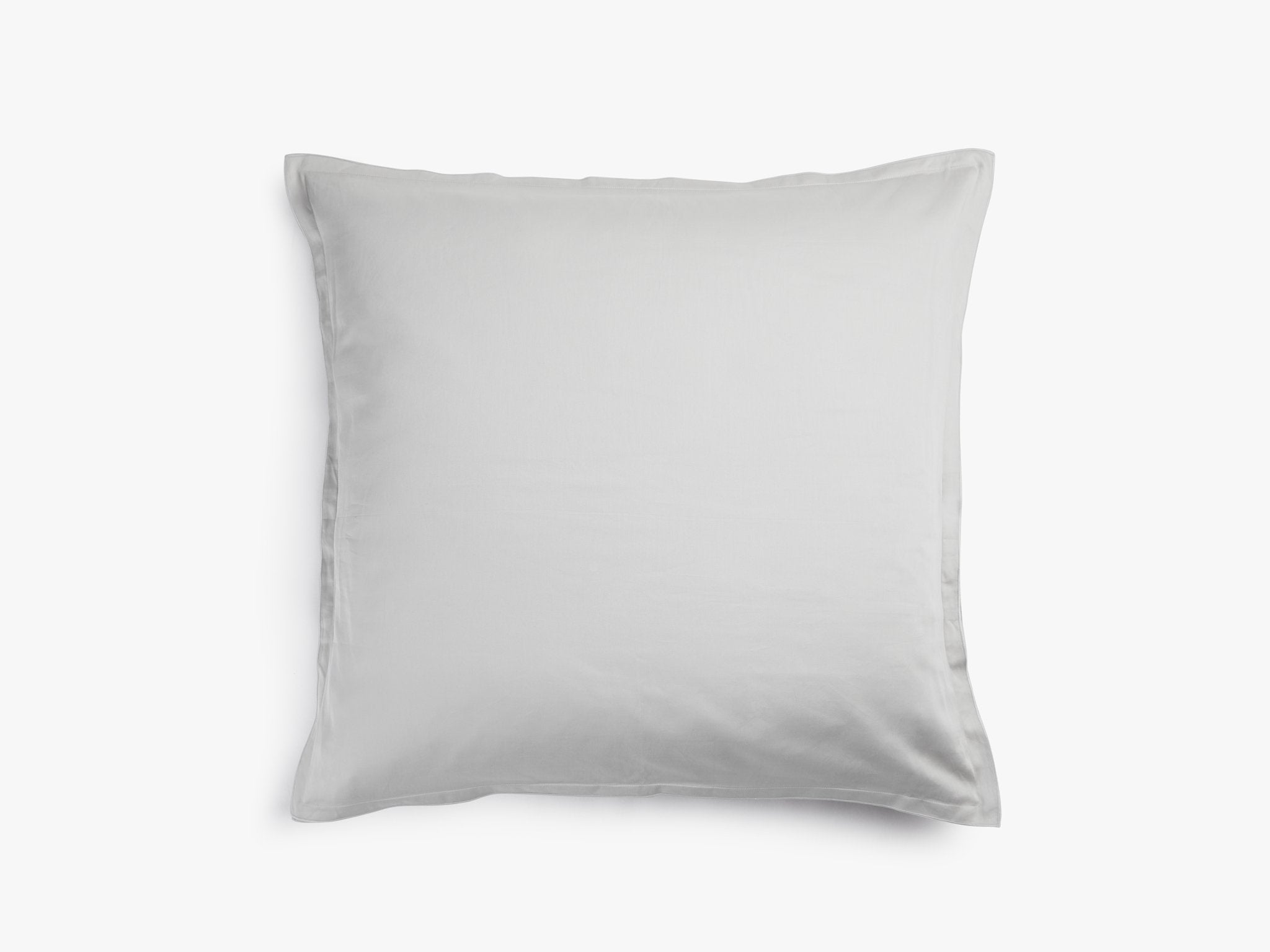 Luxury Sateen Euro Sham Pillowcase - Light Grey for Bedroom Decor & Hotel Style Comfort