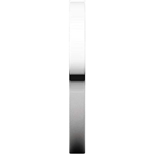 14K White Gold 2mm Flat Ultra Light Wedding Band Ring - Size 7 - Comfort Fit Minimalist Stackable Ring for Women - Perfect for Everyday Wear, Anniversary Gifts & Bridal Jewelry