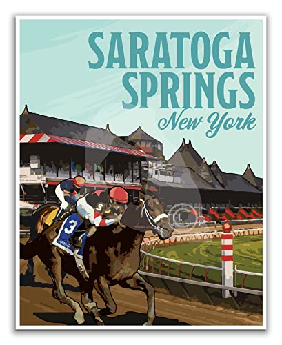 Vintage Saratoga Springs Horse Racing Poster - New York Art Print for Home & Office Decor - 8x10 Inches Canvas Wall Art - Perfect for Racing Fans & Equestrian Enthusiasts