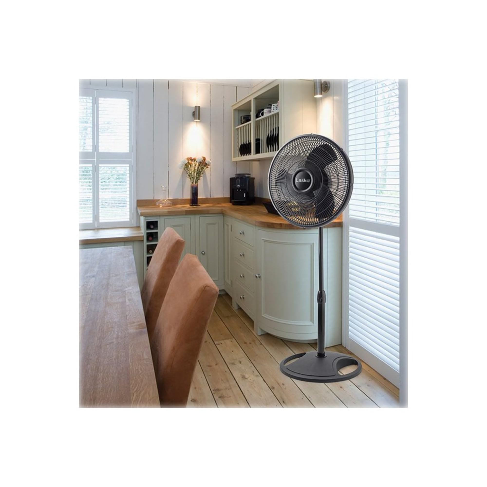 Lasko 16 Inch Oscillating Stand Fan - Powerful Cooling for Home, Office & Bedroom - Quiet High Velocity Air Circulation Fan with Adjustable Height & 3 Speed Settings