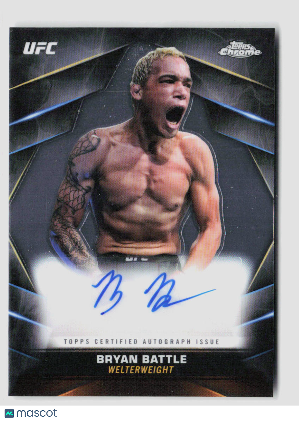 2024 Topps Chrome UFC Bryan Battle Veteran Chrome Auto CVA BBA - Rare Collectible Trading Card for UFC Fans & Sports Memorabilia Collectors