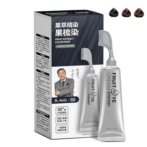 Xusheng Natural Black Hair Dye Cream - Keratin Enriched Medium Brown Hair Color for Men & Women | At-Home Hair Coloring for Gray Coverage & Vibrant Results