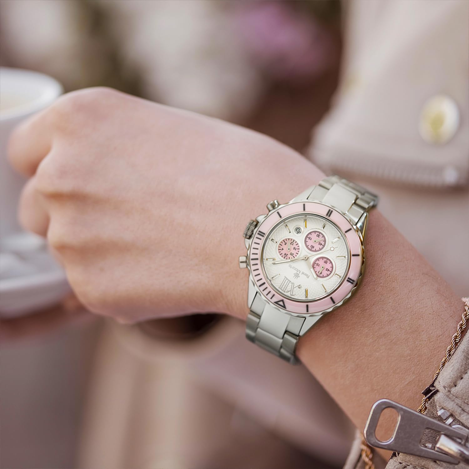 René Mouris Dream-I Japanese Quartz Women's Watch - 38mm 316L Stainless Steel Chronograph with Sapphire Coated Crystal | Waterproof to 50M | Elegant Dress Watch for Office, Party & Everyday Wear
