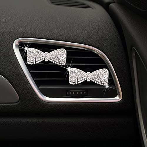 TZnyly Car Air Freshener Vent Clip - 2 Pack Bling Bow Decor for Women, Aromatherapy Scented Accessories | Perfect for Car, Office & Home Décor