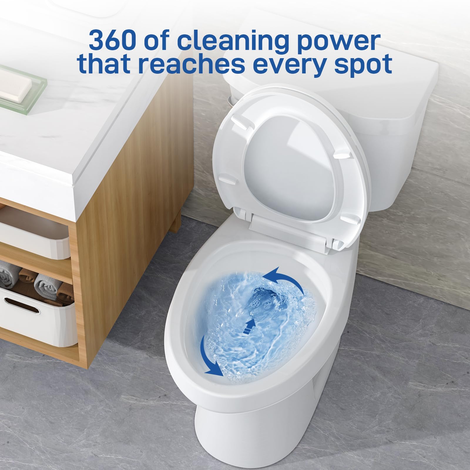 Two-Piece Elongated Toilet with Siphonic Flush | 1.28 GPF Water Efficient | Universal Height Comfort | cUPC Certified White Toilet for Bathroom | Perfect for Modern Homes & Commercial Spaces
