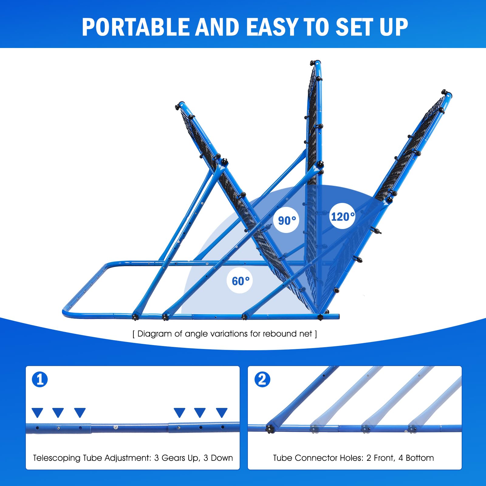 Best Soccer Rebounder Net for Training - Adjustable Angle for Control & Passing Practice | Portable Football Rebound Trainer for Kids, Teens & Adults | Perfect for Backyard Drills, Team Practice & Solo Training