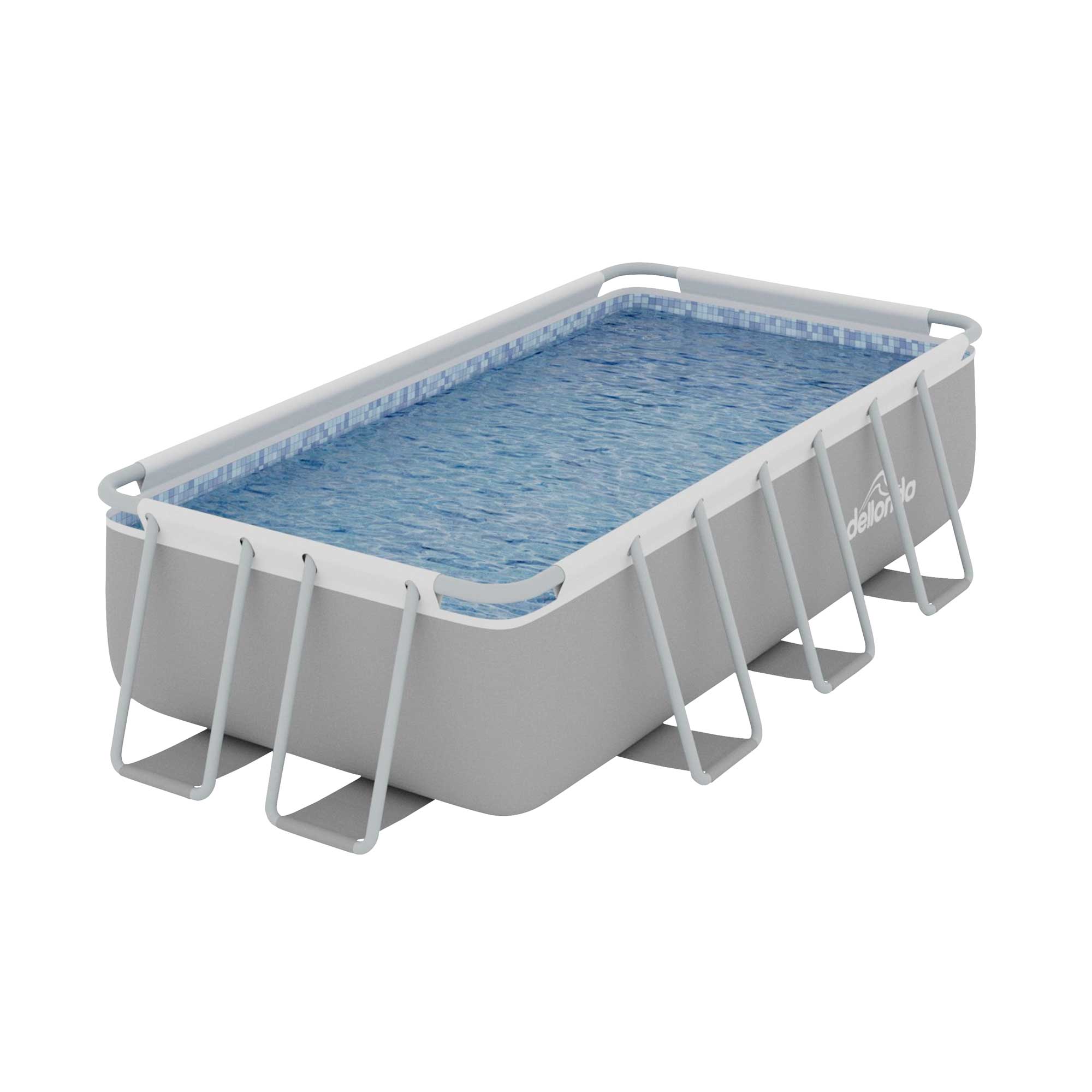 13ft Deluxe Steel Frame Swimming Pool with Filter Pump - Rectangular Above Ground Pool for Backyard, Outdoor Family Fun & Summer Relaxation